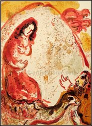 Marc Chagall: Rachel Steals Her Father's Graven Images, The Bible 1960, Original Lithograph, Images Prints