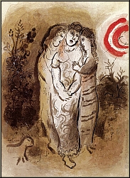 Marc Chagall: Naomi And Her Daughters-in-Law, Original Lithograph 1960, Illustrations for The Bible | Prints