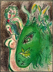 Marc Chagall: Paradise With Green Donkey, Original Lithograph, Illustrations for the Bible | Genuine Prints