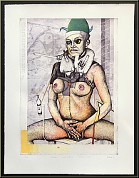 Wolfgang Petrick: Girl With Small Life Jacket ('Mdchen mit kleiner Schwimmweste') 1973, Original Etching