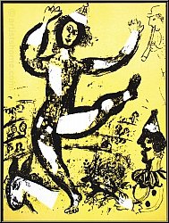 Marc Chagall: 'The Circus' Le Cirque, 1960, Original Lithograph, Clowns and Donkey - Prints | Graphic work