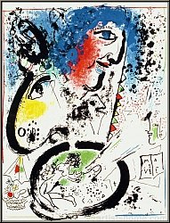 Marc Chagall: Self-portrait, 1960, Original Lithograph, Mourlot