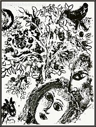 Marc Chagall: Couple Beside Tree 'Le couple devant l'arbre', 1960 Original Lithograph Mourlot | Genuine Prints