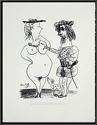 Pablo Picasso: Le seigneur et la dame (The Lord and the Dame) 1972, Original Lithograph, printed by Mourlot