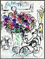 Marc Chagall: 'The Anemones' (Les anmones) 1974, Original Lithograph (Frontispiece) - Limited Edition Prints