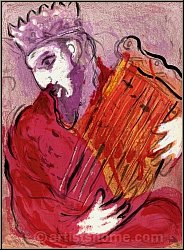 Marc Chagall: King David and his Harp, 1956, Original Lithograph Verve Bible - Genuine Limited Edition Prints