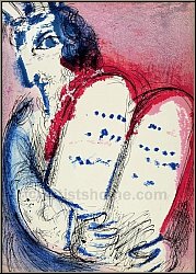 Marc Chagall: Moses, Tablets of Law, 1956, Original Lithograph for Verve The Bible | Graphic Works | Prints