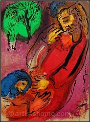 Marc Chagall: David and Absalom, The Kings, Bible 1956, Original Lithograph - Rare Limited Edition Lithographs