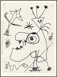 Joan Miro: L'Aigrette, Original Etching, 1956, Dupin 105, Maeght - Graphic works | Genuine Prints