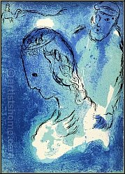 Marc Chagall: Abraham and Sarah, 1956, The Bible, Old Testament - Graphic work | Original Lithographs