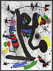 Joan Miro: 'Young woman with butterfly' La demoiselle aux papillons, Original Lithograph, 1971 - Graphic work