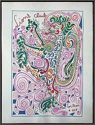 Jean Cocteau: Lions Club 1958, Original Lithograph on Arches wove, Mourlot - Images Original Vintage Posters