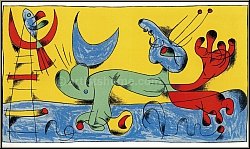 Joan Miro: Original Lithograph 1956, Playing Dog - Genuine Prints | Mourlot Lithographs | Early Works