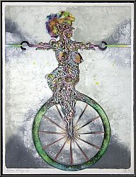 Bernhard Jaeger: Curtain up! Unicycle, 1973, Lithograph signed