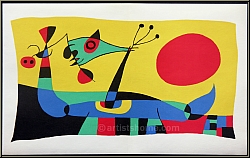 Joan Miro: Original Lithograph from 1956 'Peacock Feathers', printed by Mourlot - Limited Edition Prints