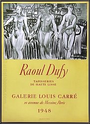 Raoul Dufy: Original Exhibition Poster Galerie Louis Carr 1948, Tapisseries, Mourlot Lithograph - Posters