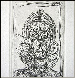 Alberto Giacometti: Annette de face, 1955, Etching with a portrait of his wife, Lust 62 - Original Prints