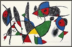 Joan Miro: Frog, Fish and Bird, 1975, Original Lithograph IX - Graphic work | Genuine Prints | Limited edition