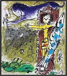 Marc Chagall: Christ in the Clock (Le Christ  l'horloge) 1957 - Original Lithographs | Limited Edition Prints