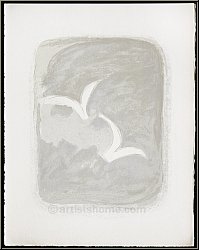 Georges Braque: Original Lithograph 1961 'Descente aux enfers' Two White Birds in Flight - Genuine Prints