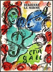 Marc Chagall: Pantomime 1972, Artist with violin and blue donkey, Original Lithograph - Limited Edition Prints