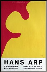 Hans (Jean) Arp: Original Poster 'Galerie im Erker' 1966 stamp signed 'succ. Jean Arp' Lithograph Erker Presse