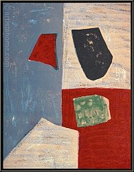 Serge Poliakoff: Original Lithograph Composition in pink, red and blue, 1958 - Images of early works, Prints