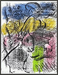 Marc Chagall: Original Lithograph XXe Sicle 1970, Woman and Donkey