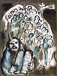 Marc Chagall: Moses and His People 1973, Lithograph for 'The Biblical Message' - Original Prints | Lithographs