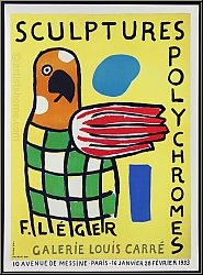 Fernand Lger: Original Poster Sculptures polychromes, Galerie Louis Carr 1953, Lithograph | Mourlot Posters