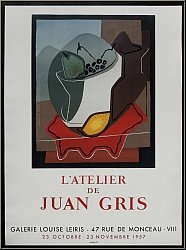 Juan Gris: Vintage Poster Galerie Louise Leiris 1957, Exhibition 'L'atelier de Juan Gris' Lithograph Mourlot