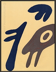 Jean (Hans) Arp: Original Lithograph 'Figurationen Drei Elemente' (Composition with three elements) 1962