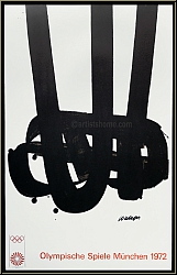 Pierre Soulages: Original Lithograph No. 29 Olympic Games Munich 1972, Mourlot, Edition Olympia - Rare Posters