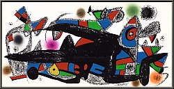 Joan Miro: 'Denmark' (Danmark) 1974 Original Lithograph for 'Miro Fotoscop' - rare limited edition lithographs