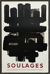 Pierre Soulages: Original Lithograph No. 3, Mourlot Poster Berggruen, 1958, Arches paper - Exhibition Posters