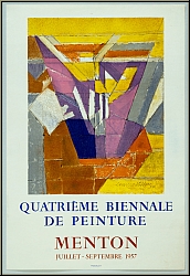 Jacques Villon: Quatrime Biennale de peinture, Menton 1957, Lithograph Mourlot - Original Exhibition Posters