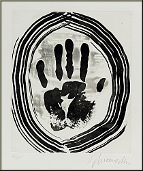 Emil Schumacher: The Open Hand, 1967, Etching with Aquatint, signed, numbered, edition of 65 - Original Prints