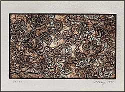 Mark Tobey: 'Thanksgiving', Harvest Festival, Original Etching with Aquatint 1971, signed - Images rare prints