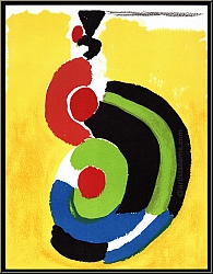 Sonia Delaunay: 'Danseuse Espagnole' 1972, Original Lithograph, Spanish flamenco dancer - Images Lithographs