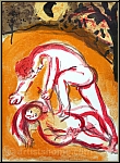 Marc Chagall: Cain and Abel, Original Lithograph Verve Bible Mourlot