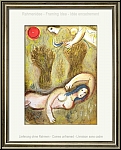 Marc Chagall: Boaz wakes up and sees Ruth at his feet, Original Lithograph 1960, Verve The Bible - Love scene