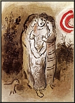 Marc Chagall: Naomi and her daughters-in-law, Original Lithograph 1960