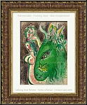 Marc Chagall: Paradise With Green Donkey, 1960, Original Lithograph, Illustrations for the Bible, Adam and Eve