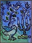 Marc Chagall: Candlestick, 1962 Original Lithograph Jerusalem Windows