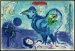 Marc Chagall: Limited edition Lithograph, 1958, Landscape with rooster