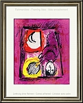 Marc Chagall: Original Lithograph 'The Window' La Fentre, 1957, Woman at the Window with Sun and Moon