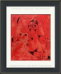 Joan Miro: The Wizard 1956, Original lithograph on red background, Moon and Star - Limited edition lithographs