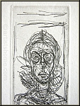 Alberto Giacometti: Annette de face, 1955, Etching with a portrait of his wife as Semi-Nude - Original Prints