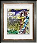 Chagall: Genuine lithograph with Jesus Christ, fish and other symbols, authenticity guaranteed, comes unframed