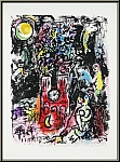 Chagall: Genuine lithograph with the Tree of Jesus Christ in the skies over Paris, authenticity guaranteed